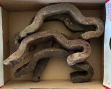 Lot Of 5 Railroad Ties J-Hook Spikes Weld Art Forging 10 lbs High Carbon Steel