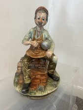 Large Capodimonte Style Pot Maker Tradesman Ornament Figurine Old Man Vintage