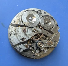 16 SIZE WALTHAM GRADE 645 MODEL 1908 POCKET WATCH MOVEMENT PARTS