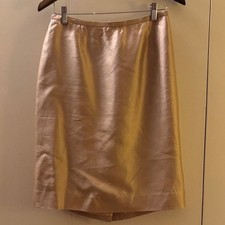 Dana Buchman Shimmering Gold 100 Silk Skirt Size 10