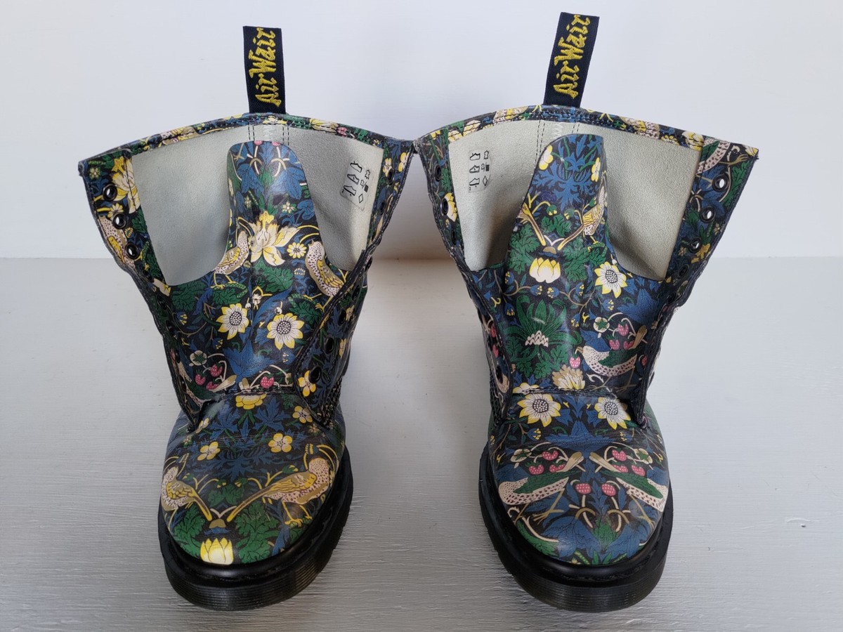 1 DOC DR. MARTENS X LIBERTY STRAWBERRY THIEF LEATHER BOOTS 1 DOC DR. MARTENS X LIBERTY STRAWBERRY THIEF LEATHER BOOTS