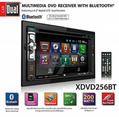 DUAL XDVD256BT 2X-Din CD DVD Player Car Receiver USB AUX Bluetooth Camera Input