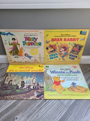 Walt Disney Vintage LP Vinyl Albums (Lot of 4) Brer Rabbit, Winnie the ...