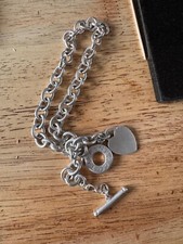 Tiffany & Co Sterling Silver Heart Tag Toggle Necklace 16" UK Hallmarked Genuine