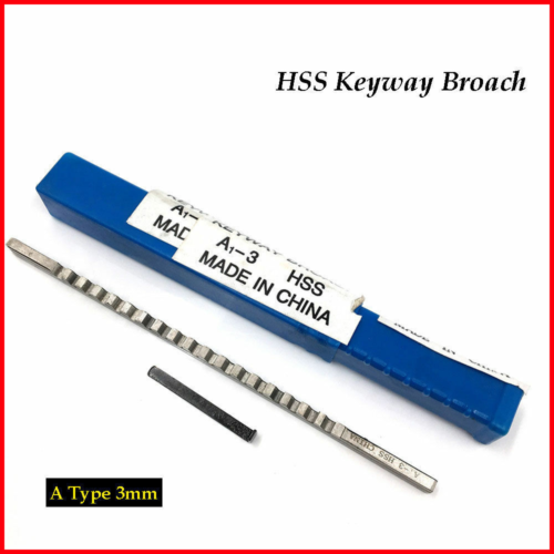 3mm Keyway Broach A Push Type Cutter Cutting HSS Metric Size CNC Metalworking - Afbeelding 1 van 5