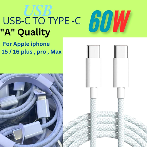 60W USB-C Type C Fast Charging Cable For Apple iphone 15/16/Plus,Pro,Max Wall 1M - Picture 7 of 14