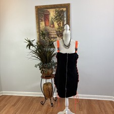 Fashion Nova Mini Women Dress Size 1X Strap Exposed Zipper Ties On Both Sides
