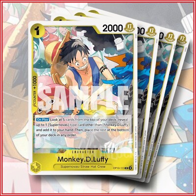 ONE PIECE TCG: Monkey.D.Luffy OP10-111 Rare x4 Royal Blood