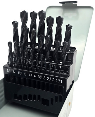 Metallbohrer Spiralbohrer Set 25-tlg. HSS Ø 1,0-13mm DIN338 Bohrerset Stahl HERO