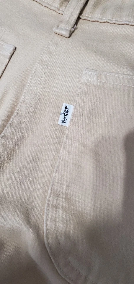 Pantalones Campana Levi Vintage Años 70 Caqui Denim Cepillado Foto 4 de 4