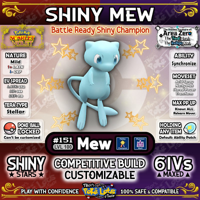   Pokemon Scarlet Violet   Mew Mighty Mark   Mewtwo Raid   6IV Shiny  