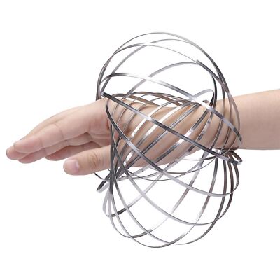 3D Magic Flow Ring Silber Frühling Slinky Jonglier Spielzeug Geburtstag Party Tasche Füller X50