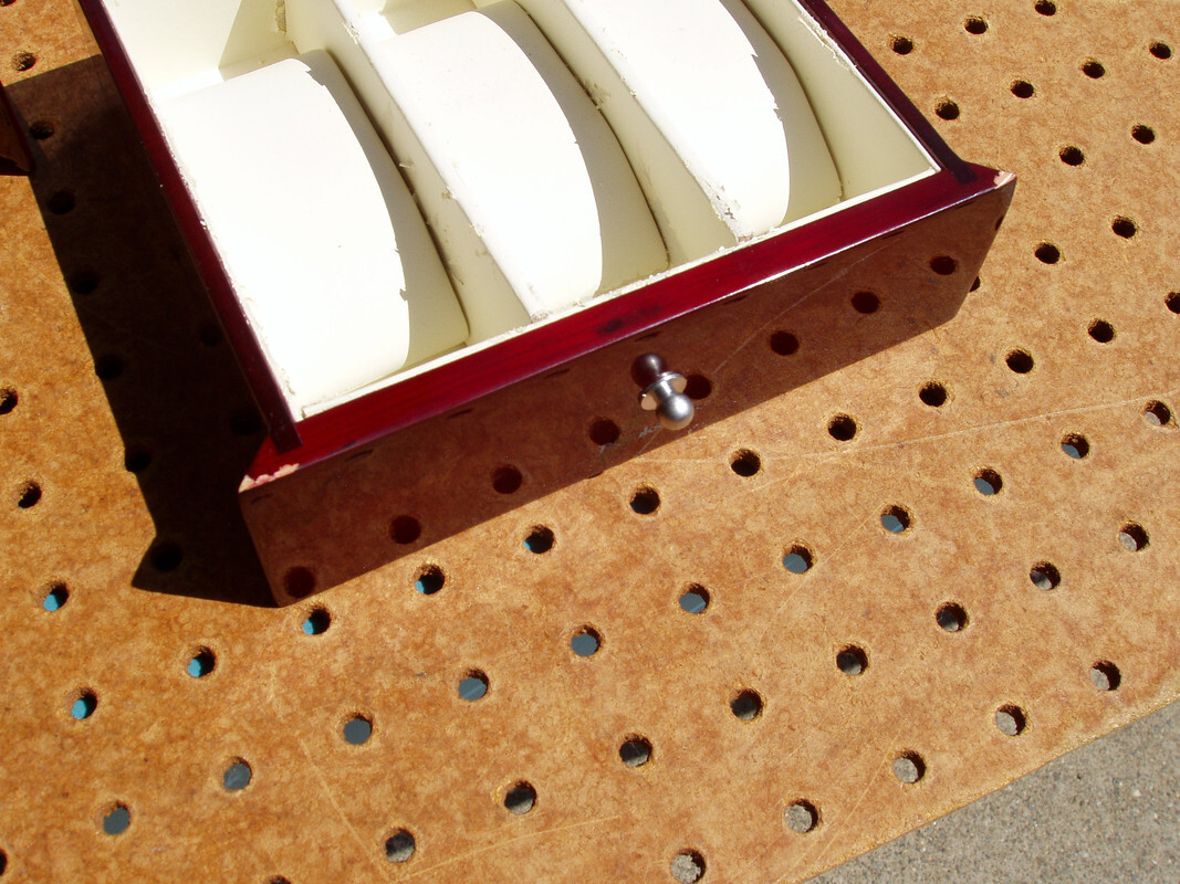 BROOKSTONE WOODEN BOX AUTOMATIC DOUBLE WATCH WINDER STORAGE DRAWER FAIR