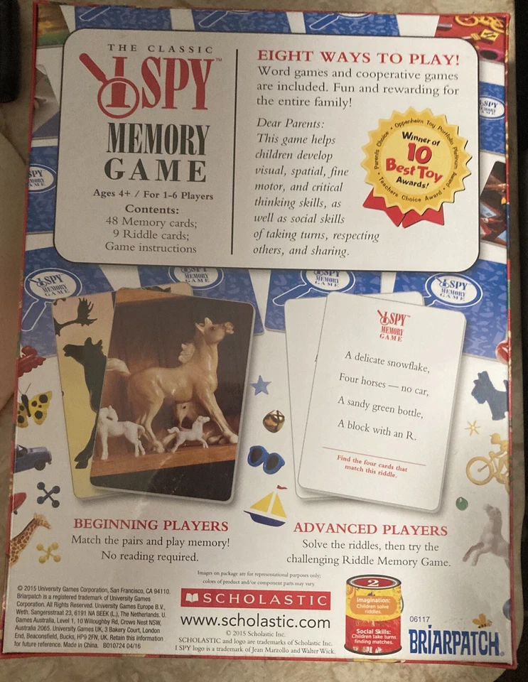 The Classic I Spy Memory Game Ages 4+ 1-6 Players Sealed - Image 2 of 3