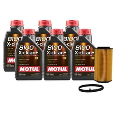 6L Motul 8100 X-CLEAN + 5W30 Wix Filter Motor Oil Change Kit API SN/CF For VW