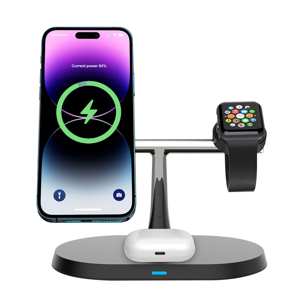 3in1 Magnetic Wireless Charger Station For Apple Watch S10/9 iPhone 16 Pro 15 14