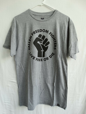 Fallen Footwear Freedom Fighters T-Shirt NEU Skateboard Apparel grey M Made USA