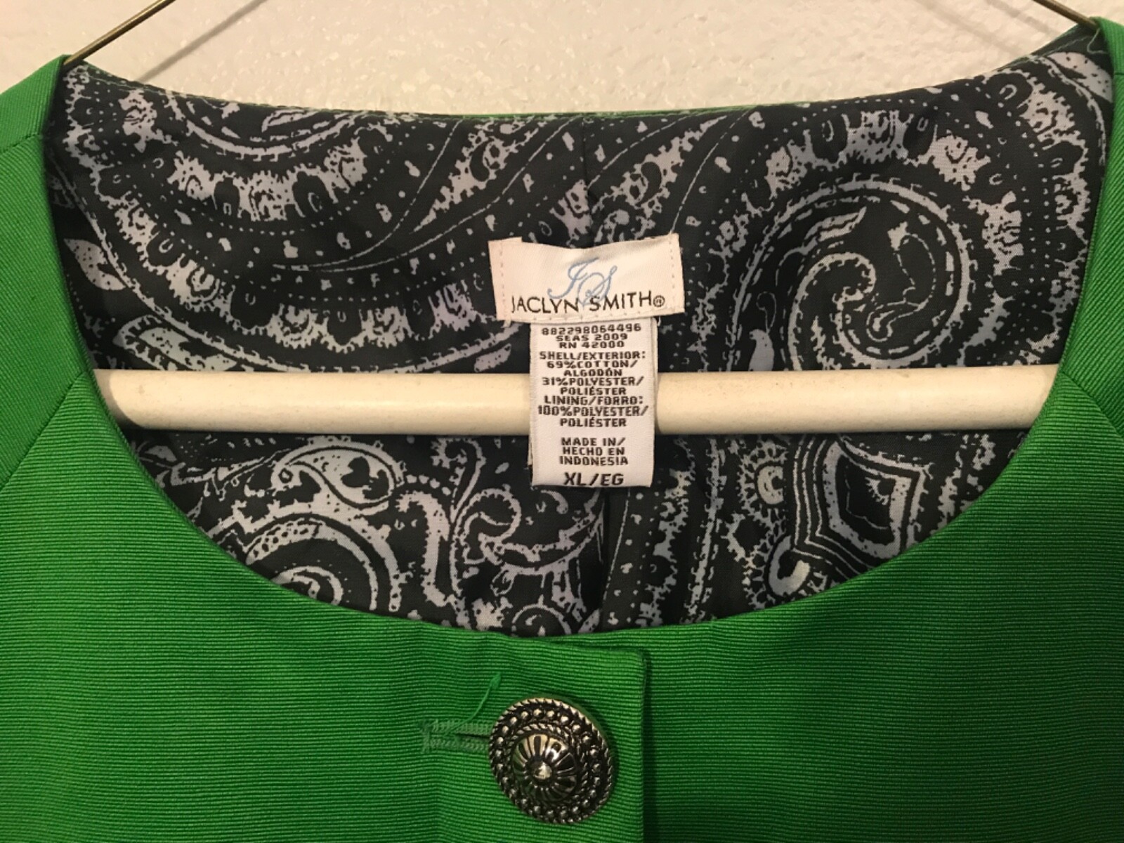 Size XL Jaclyn Smith Kelly Green Swing Jacket eBay