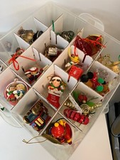 Lot of Christmas Ornaments Set Of 41 With Storage Box 9052