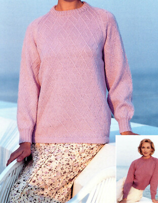 Damen Tunika + Pullover 4-fädig Strickmuster 34-44 inch