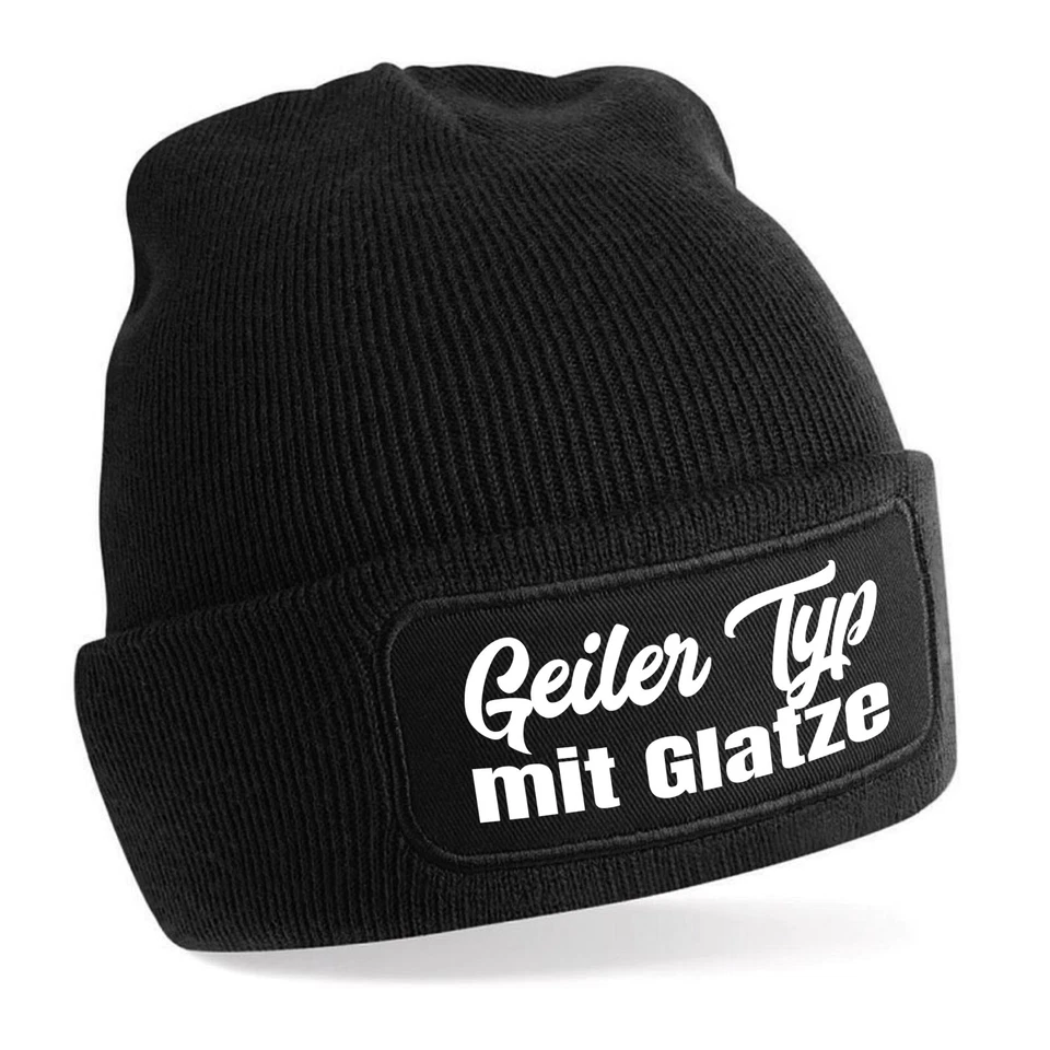 Beanie Mütze mit Spruch | Geiler Typ mit Glatze | Farbwahl | Unisex Onesize