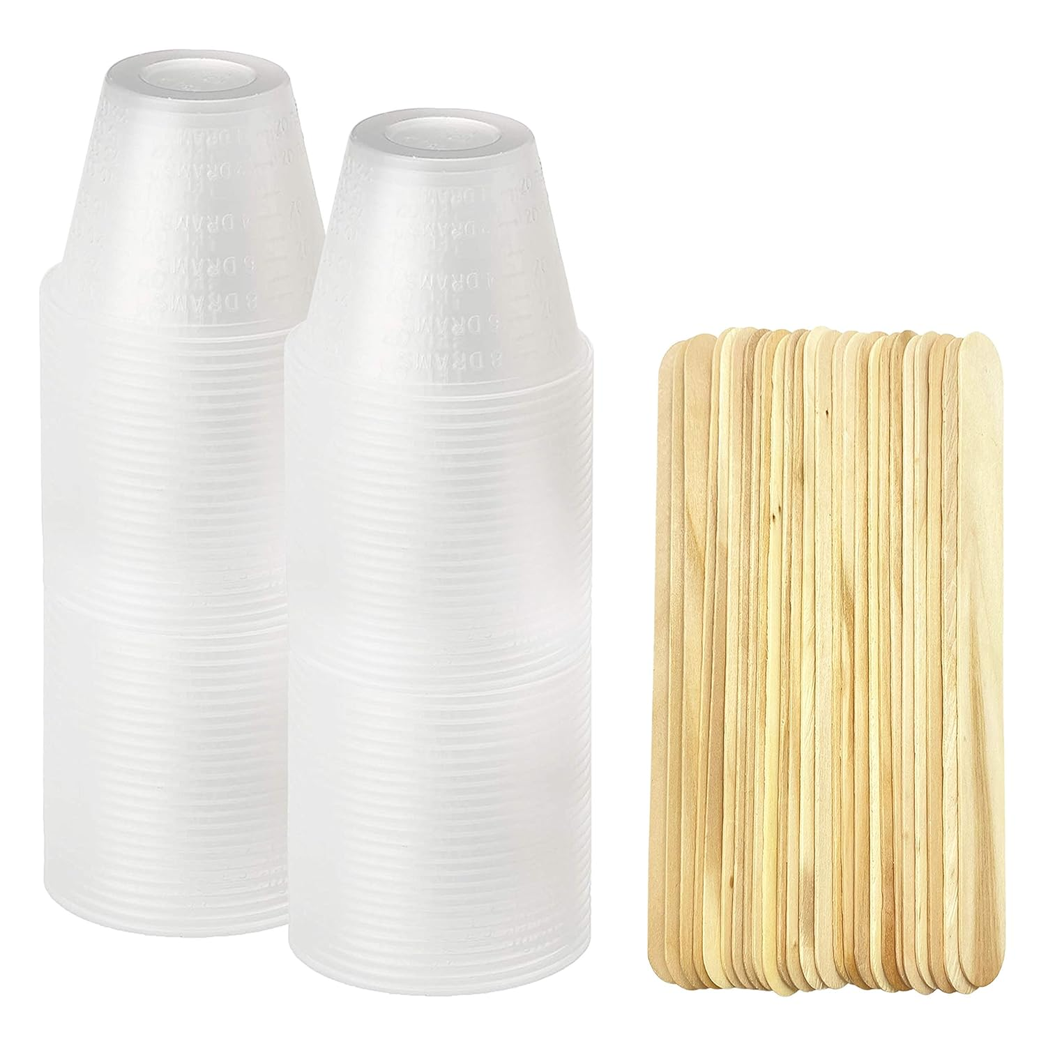 [100 Pack - 1Oz] Epoxy Resin Mixing/Medicine Cups with 50 Bonus Mixing Sticks -
