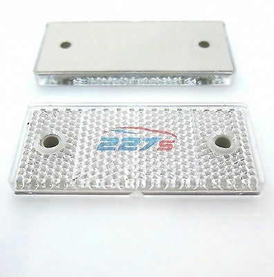 2er-Set Große Orangefarbene Reflektoren 173x40mm Mit Schraubbefestigung Für Anhänger & Fahrzeuge