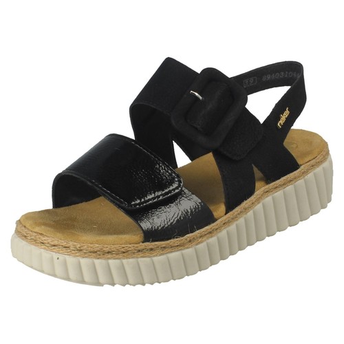 Sandalias de cuña informales extra anchas para dama Rieker '69260' - Imagen 3 de 21