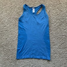 Hylete Tank Top Womens M Blue Racerback Scoop Neck Nylon Blend Gym Workout