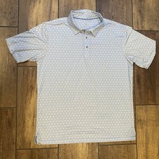 Performance Polo Summer Shirt XL Geometric Cube Print Golf Fishing Anti UV