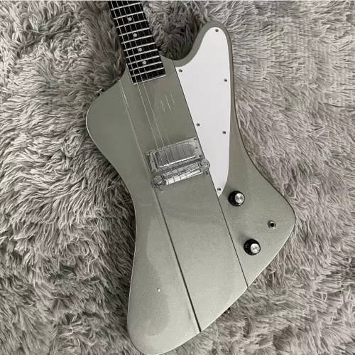 Custom Firebird Electric Guitar Gray Mini Pickups Chrome Hardware Free Shipping - Picture 3 of 16