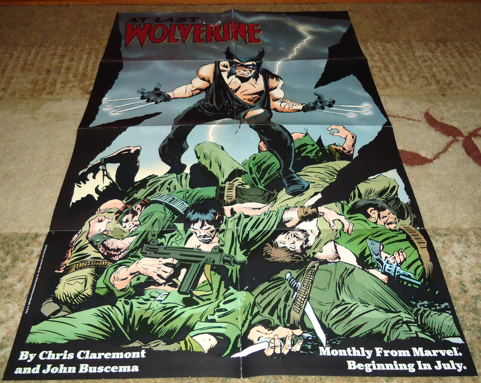 WOLVERINE POSTER 22 X 34 WORN ORIGINAL VINTAGE 1988 CLAREMONT EBay wolverine-poster-22-x-34-worn-original-vintage-1988-claremont-ebay