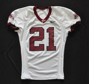 #21 Arkansas Razorbacks Nike Jersey Team Issued Practice Used Football White Men