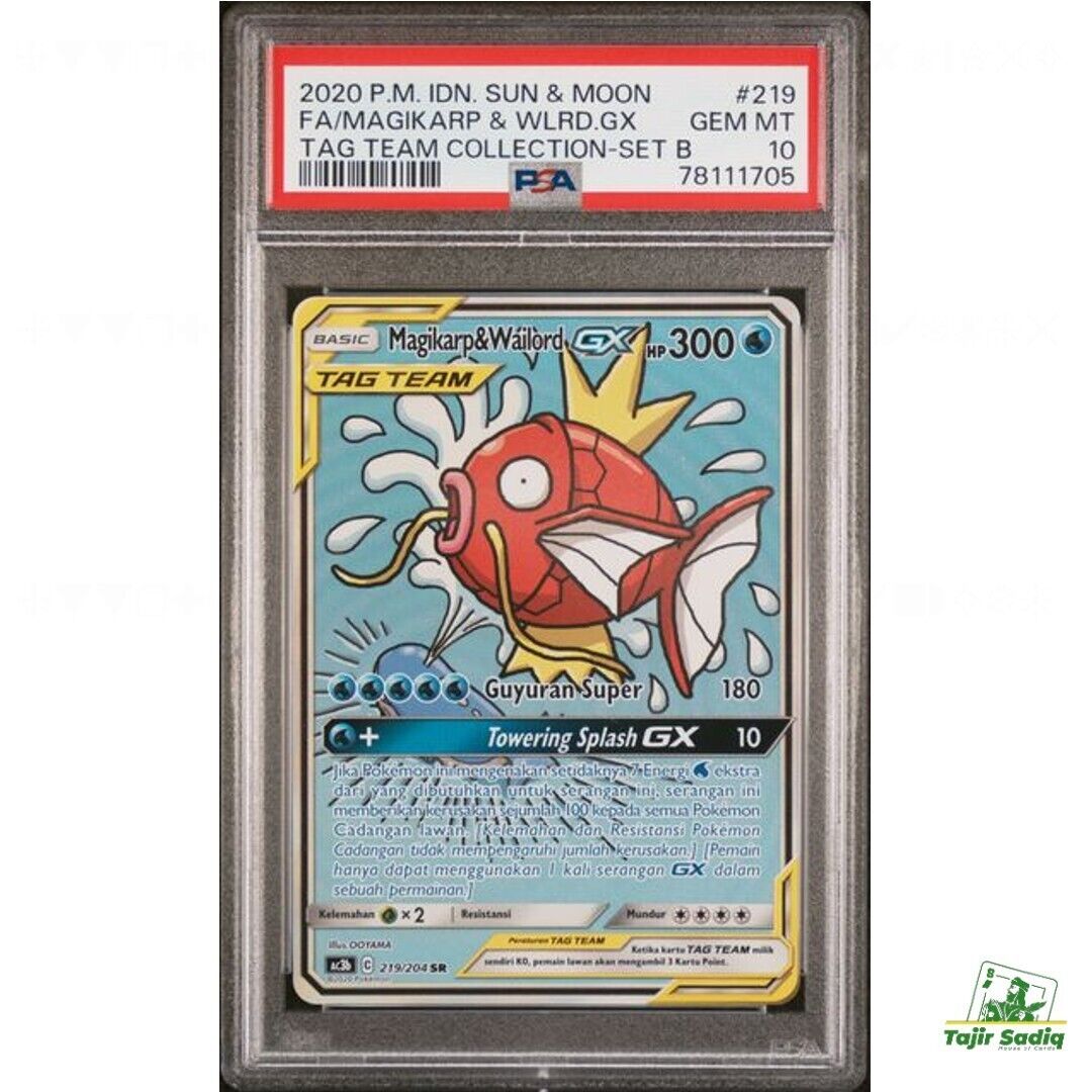 PSA 10 Magikarp & Wailord GX Ac3b 219/204 SR SA Alt Art Pokemon TCG Indonesia