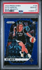 2024 PANINI PRIZM WNBA BLUE VELOCITY #126 KATE MARTIN PSA 10