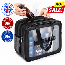 Travel Wash Bag Waterproof Toiletry Makeup Bag Wet Dry Gym Cosmetic Case UK