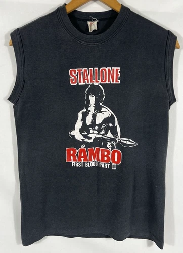 RARE 80s Rambo Movie Promo T Shirt First Blood Part II S 1980s vintage concert t-shirt, vintage, single stitch, B+ condition