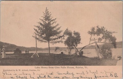 Lake Morey Glen Falls House Fairlee Vermont VT People Abbott 1908 Postcard
