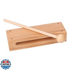 IHDYPPEW Solid Wood Rhythm Block with Mallet, Wood Block Musical Instrument,