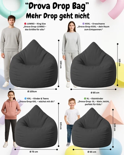 PatchHome Sitzsack XL- Jumbo Sitzkissen Bodenkissen Kinder und Erwachsene - Bild 13 von 203