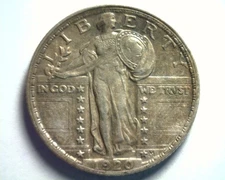 1920 STANDING LIBERTY QUARTER ABOUT UNCIRCULATED+ AU+ TONED /COLOR NICE ORIGINAL