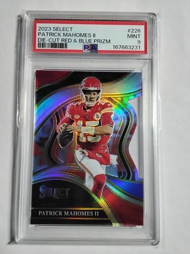 2023 Select Die-Cut Red & Blue Prizm Patrick Mahomes II #226 PSA 9
