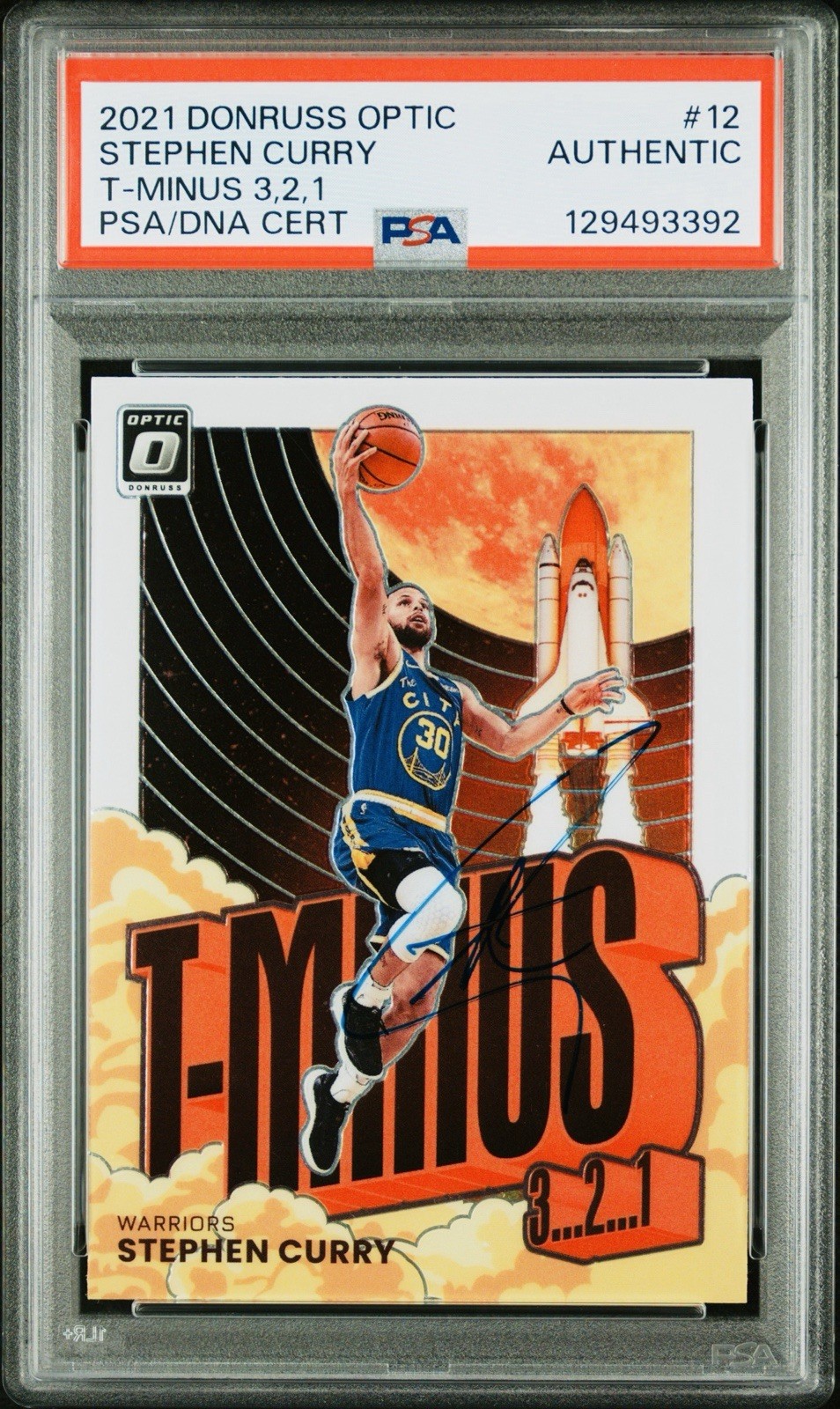 Stephen Curry Signed Autographed 2021-22 Donruss Optic T-Minus 3,2, 1 PSA/DNA