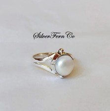 Handmade Pearl Ring: 925 Sterling Silver Statement Jewelry Ring , All Size