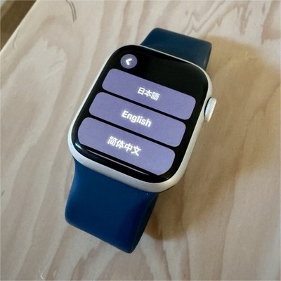 Apple Watch Series 8 GPS, 41mm Silver Aluminum Case with Storm Blue Solo Loop