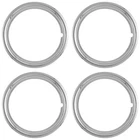 4 NEW 15' CHROME Steel Wheel Trim Rings Beauty Rims Glamour Ring Rim Edge Bands