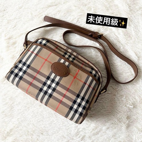 Burberry Nova Check Camera Bag Shoulder Beige Nylon Japan 066922
