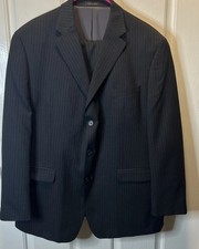 Chaps Men’s 46R Charcoal Pinstripe Wool Classic Fit 38/30 Haggar matching pants