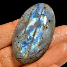 73 Ct Blue Flashy Natural Labradorite Oval Cabochon Loose Gemstone 42X24X9 mm