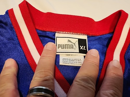 Maglia Jason Sehorn New York Giants Vintage Puma Blu Home Taglia XL NFL Rara - Foto 5 di 11